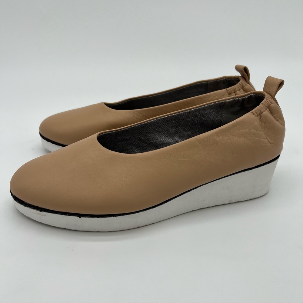 Anthropologie Com+Sens Nude/Beige “Breeane” Choked Up Slip On Wedge Size 9.5